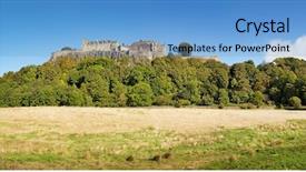  Presentation with scotland - PPT layouts with panorama of stirling castle scotland background and a teal colored foreground