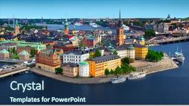  Presentation with panorama old tbilisi - Colorful PPT theme enhanced with panorama of stockholm sweden backdrop and a navy blue colored foreground