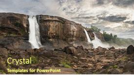  Presentation with waterfalls - PPT theme consisting of panorama-of-the-athirappilly-waterfalls background and a tawny brown colored foreground