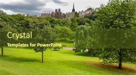  Presentation with summer - PPT theme enhanced with panorama-of-the-beautiful-city background and a tawny brown colored foreground