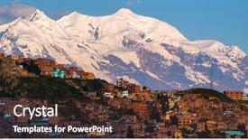  Presentation with mountain - Beautiful slide set featuring la - panorama of the city backdrop and a tawny brown colored foreground