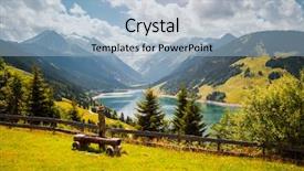  Presentation with salzburg - Colorful presentation theme enhanced with panorama of the durlassboden reservoir backdrop and a light blue colored foreground