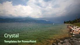  Presentation with italy - PPT theme consisting of panorama of the gorgeous lake background and a tawny brown colored foreground