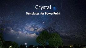  Presentation with starry night - Presentation theme consisting of panorama-of-the-night-starry background and a navy blue colored foreground