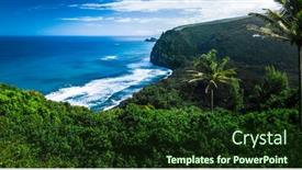 Presentation with pacific island - Colorful slide deck enhanced with panorama-of-the-northern-coast backdrop and a tawny brown colored foreground