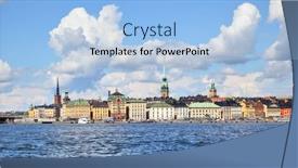  Presentation with old - Cool new slide deck with panorama-of-the-old-town backdrop and a light blue colored foreground