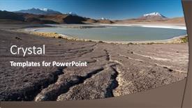  Presentation with salty - Slides featuring panorama-of-the-salty-lake background and a gray colored foreground