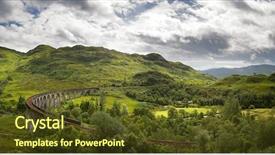  Presentation with scotland - PPT layouts featuring panorama of the scottish highlands background and a tawny brown colored foreground