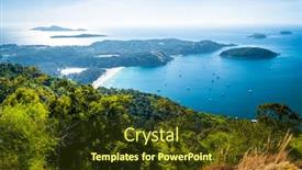  Presentation with south beach - Amazing PPT theme having panorama-of-the-south backdrop and a tawny brown colored foreground