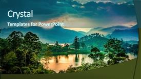  Presentation with tea plantation - Cool new PPT layouts with panorama of the tea plantations backdrop and a ocean colored foreground