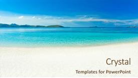  Presentation with tropical - Presentation design consisting of panorama of the tropical sandy background and a cream colored foreground