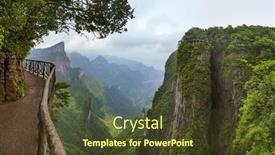  Presentation with china travel - Cool new slides with panorama-of-tianmenshan-nature-park backdrop and a tawny brown colored foreground