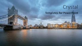  Presentation with london - Beautiful PPT layouts featuring panorama-of-tower-bridge backdrop and a light blue colored foreground