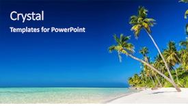  Presentation with maldives - Amazing PPT theme having panorama of tropical island backdrop and a dark gray colored foreground