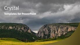  Presentation with transylvania - Cool new PPT theme with panorama-of-turda-gorges-transylvania backdrop and a gray colored foreground