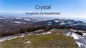  Presentation with aerial - Audience pleasing presentation design consisting of panorama over a mountain bulgaria backdrop and a light blue colored foreground
