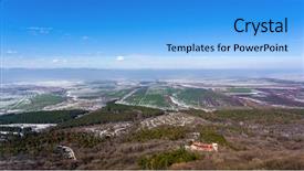  Presentation with wudang mountain - Presentation theme featuring panorama over a mountain bulgaria background and a light blue colored foreground