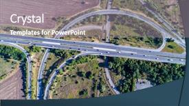  Presentation with aerial - PPT theme with panorama over a mountain bulgaria background and a gray colored foreground