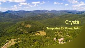  Presentation with military unmanned aerial vehicle - Audience pleasing PPT theme consisting of panorama over a mountain bulgaria backdrop and a tawny brown colored foreground