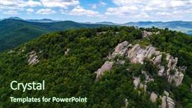  Presentation with unmanned aerial vehicle - Slide set featuring panorama over a mountain bulgaria background and a tawny brown colored foreground
