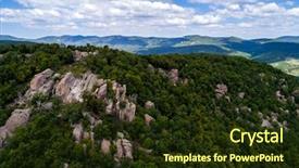  Presentation with mountain - PPT theme enhanced with panorama over a mountain bulgaria background and a tawny brown colored foreground
