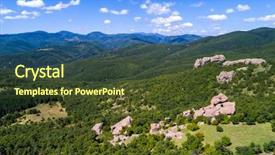  Presentation with mountain - Slide set with panorama over a mountain bulgaria background and a tawny brown colored foreground