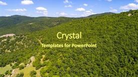  Presentation with smokey mountain - Colorful presentation design enhanced with panorama over a mountain bulgaria backdrop and a tawny brown colored foreground