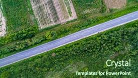  Presentation with aerial - Slide set having panorama over a mountain bulgaria background and a tawny brown colored foreground