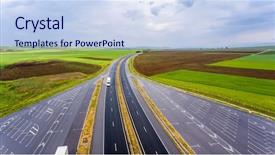  Presentation with aerial - Presentation design enhanced with panorama over a mountain bulgaria background and a sky blue colored foreground