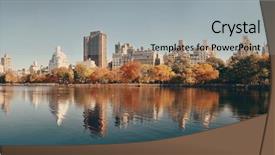  Presentation with new york city subway station - PPT theme enhanced with panorama over lake in autumn background and a light gray colored foreground
