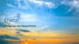  Presentation with red white blue - Presentation with panorama-photo-spring-sunset background and a light blue colored foreground