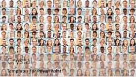  Presentation with international business - Slide deck having panorama-portrait-collage-of-international background and a coral colored foreground