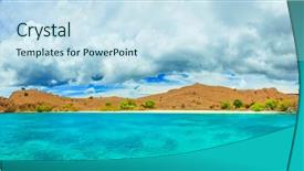  Presentation with beach - Beautiful PPT layouts featuring panorama red beach pantai merah backdrop and a sky blue colored foreground