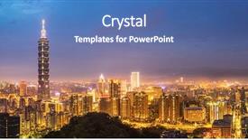  Presentation with taipei - Colorful PPT layouts enhanced with panorama taipei skyline taiwan backdrop and a ocean colored foreground