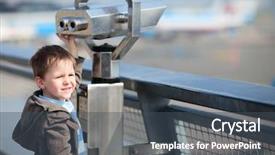  Presentation with telescope - Amazing theme having panorama terrace in airport backdrop and a  colored foreground