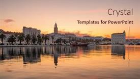  Presentation with croatia split - Presentation design featuring panorama-view-of-split-town background and a lemonade colored foreground