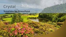  Presentation with mountains - Amazing theme having panorama-view-on-mountains-valleys backdrop and a light blue colored foreground