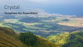  Presentation with mountains - Presentation theme having panorama-view-on-mountains-valleys background and a light blue colored foreground