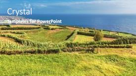  Presentation with sea - Presentation with panorama-view-on-mountains-valleys background and a teal colored foreground