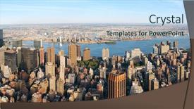  Presentation with new york city subway station - Theme consisting of panorama view with new jersey background and a sky blue colored foreground