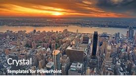  Presentation with new york city subway station - Presentation theme consisting of panorama view with new jersey background and a  colored foreground