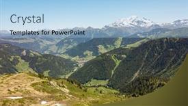  Presentation with mountains - Slides having panorama-view-with-vally background and a light blue colored foreground