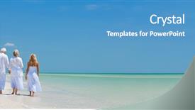  Presentation with holding hands family walking - Amazing slide set having panorama web banner rear view backdrop and a teal colored foreground