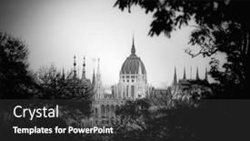  Presentation with danube - Presentation theme featuring panorama-with-building-of-hungarian background and a dark gray colored foreground