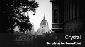  Presentation with danube - Presentation theme with panorama-with-building-of-hungarian background and a dark gray colored foreground