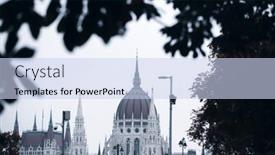  Presentation with danube - Theme consisting of panorama-with-building-of-hungarian background and a sky blue colored foreground