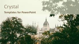  Presentation with danube - Slide set consisting of panorama-with-building-of-hungarian background and a cream colored foreground