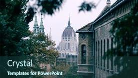 Presentation with danube - Theme featuring panorama-with-building-of-hungarian background and a ocean colored foreground
