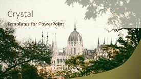  Presentation with danube - Presentation theme consisting of panorama-with-building-of-hungarian background and a cream colored foreground