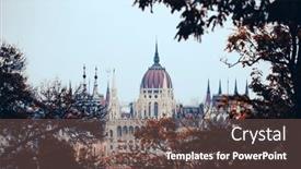  Presentation with danube - Presentation theme with panorama-with-building-of-hungarian background and a tawny brown colored foreground